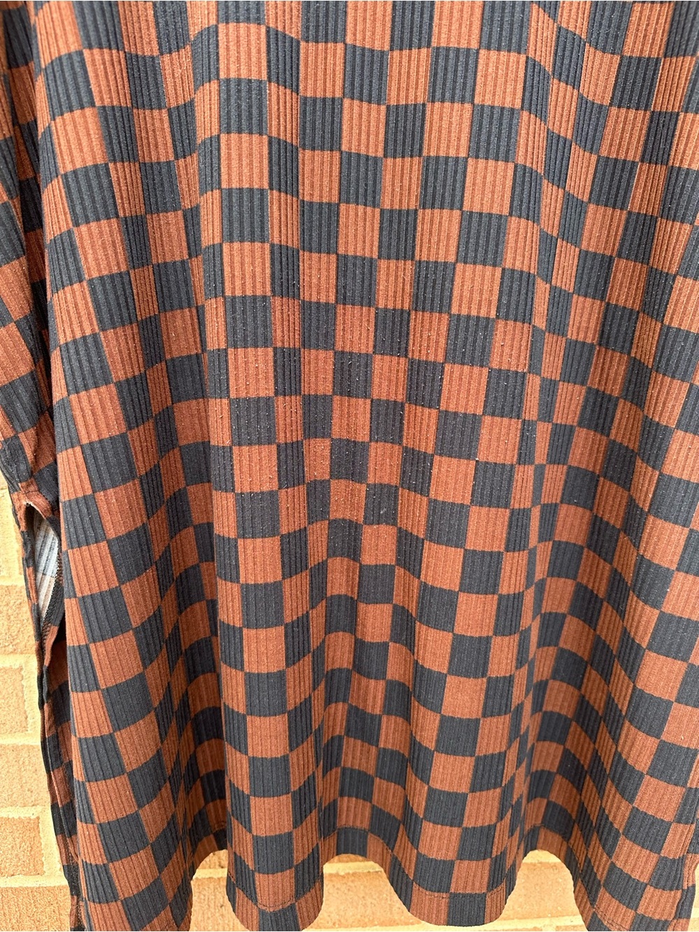 Dressed In LALA Lex Ribbed Playsuit - Brown/Black Checkerboard Size 3XL - Picture 13 of 16
